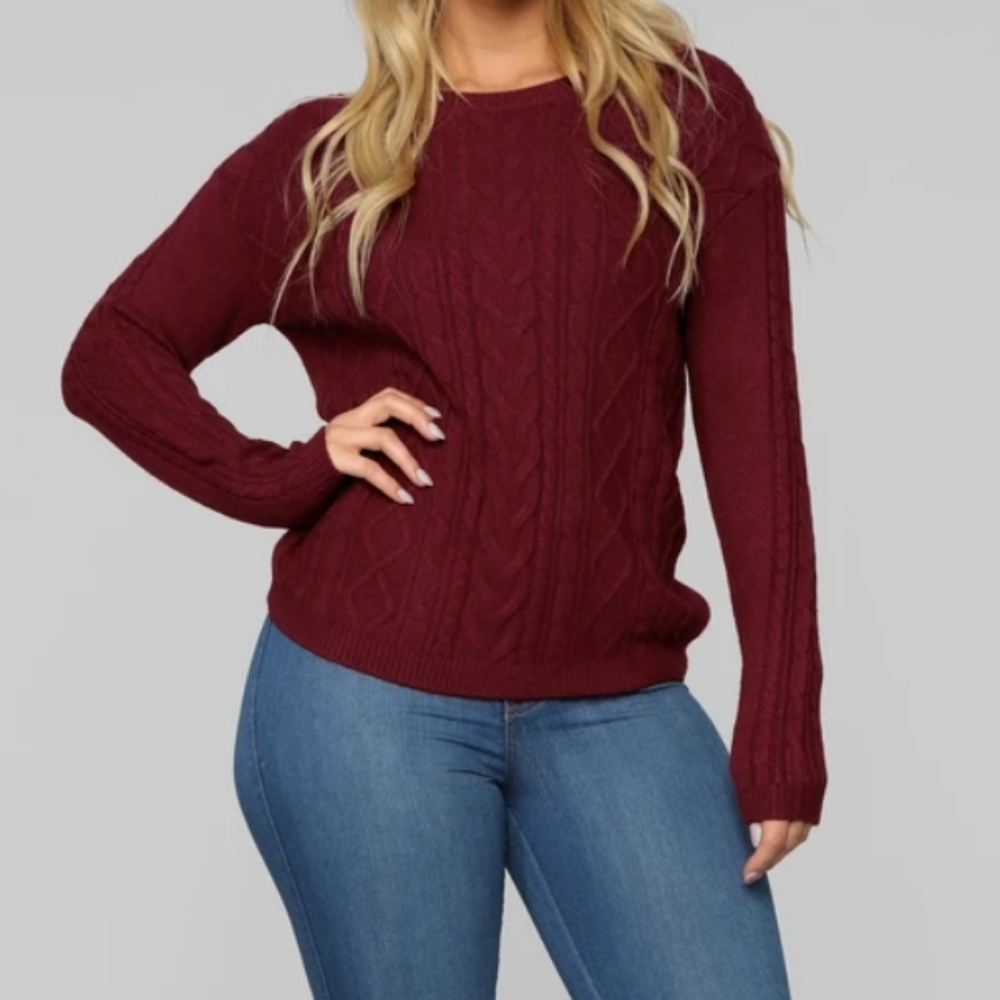 Wine FashionNova Sweater - Picture 4 of 4